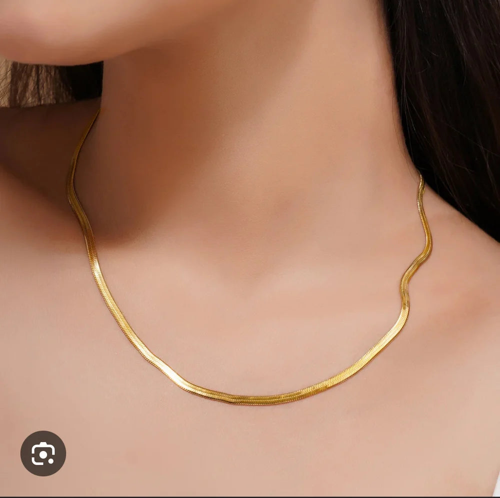 SNAKE CHAIN | Stainless Steel Gold Plated Snake Chain